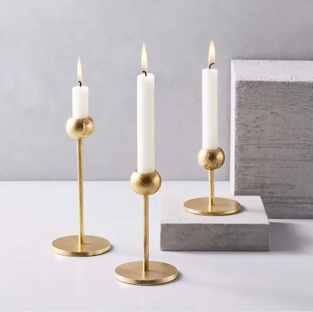 Aaron Probyn + West Elm Polished Brass Medium Taper Candle Holder